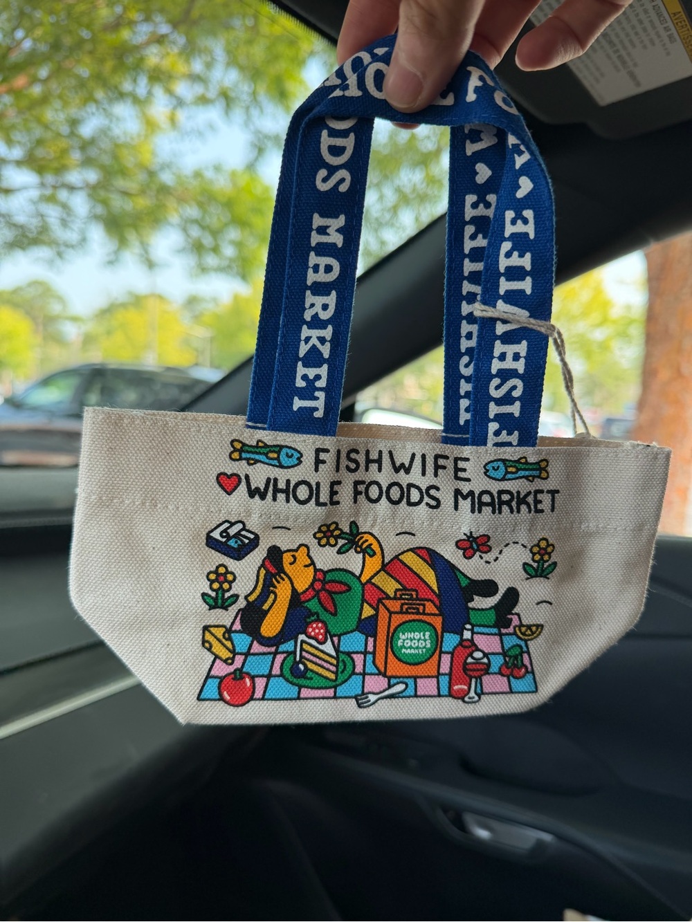 Whole Foods Market FishWife Canvas Mini Tote - Colorful Print/limited edition